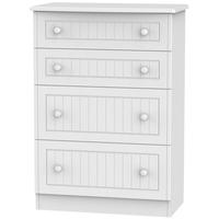 Warwick White Chest of Drawer - 4 Drawer Deep