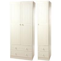 warwick cream triple wardrobe tall with drawer