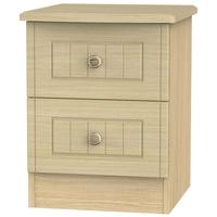 Warwick Light Oak Bedside Cabinet - 2 Drawer Locker
