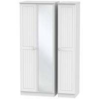 warwick white triple wardrobe tall with mirror