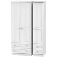 Warwick White Triple Wardrobe - Tall with Drawer