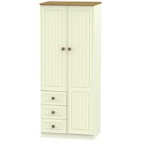 warwick cream and oak combination wardrobe 2ft 6in