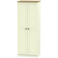 warwick cream and oak wardrobe tall 2ft 6in plain