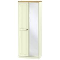 warwick cream and oak wardrobe tall 2ft 6in with mirror