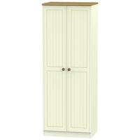 warwick cream and oak wardrobe tall 2ft 6in double hanging