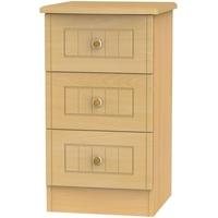 warwick beech bedside cabinet 3 drawer locker