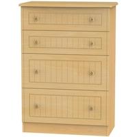 Warwick Beech Chest of Drawer - 4 Drawer Deep