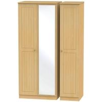 warwick beech triple wardrobe with mirror