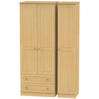 warwick beech triple wardrobe tall with 2 drawer