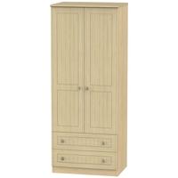 Warwick Light Oak Wardrobe - 2ft 6in with 2 Drawer