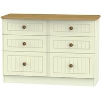 Warwick Cream and Oak Chest of Drawer - 6 Drawer Midi