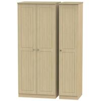 Warwick Light Oak Triple Plain Wardrobe