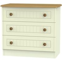 Warwick Cream and Oak Chest of Drawer - 3 Drawer