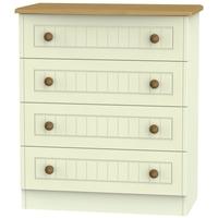 Warwick Cream and Oak Chest of Drawer - 4 Drawer