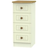 Warwick Cream and Oak Chest of Drawer - 4 Drawer Locker