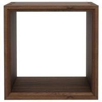 Walnut Cube Closed Side Table