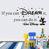 Wall Stickers Wall Decals Style if You Can Dream It English Words Quotes PVC Wall Stickers