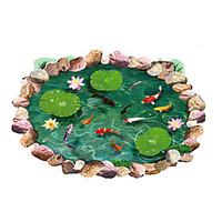 Waterproof 3D Lotus Pond Goldfish Bathroom Wall Stickers Environmental Floor Decals