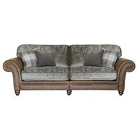 Wainwright Vintage Leather With Fabric 4 Seater Standard Back Sofa