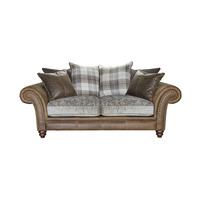 Wainwright Vintage Leather With Fabric 2 Seater Pillow Back Sofa