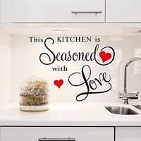 Wall Stickers Wall Decals, This Kitchen is Seasoned with Love PVC Kitchen Stickers