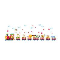 Wall Stickers Wall Decals Style Cartoon Animal Train PVC Wall Stickers
