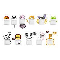 Wall Stickers Wall Decals Style Cute Cartoon Animals Switch Removable PVC Wall Stickers
