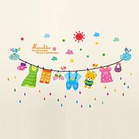 Wall Stickers Wall Decals Style Sun Drying Line PVC Wall Stickers