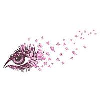 wall stickers wall decals style pink charming eye butterfly pvc wall s ...