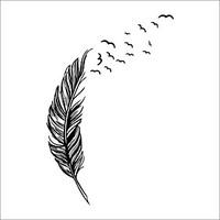 Wall Stickers Modern Feather with Flying Birds Landscape PVC Decorative Wall Decals