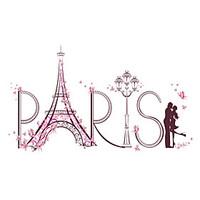 Wall Stickers Wall Decals Style Romantic Paris Tower PVC Wall Stickers