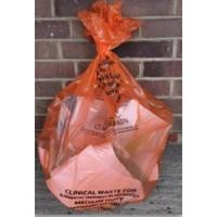 Waste Bags Clinical Heavy Duty Capacity 12kg 90 Litres Orange (1 x Roll of 50 Bags)
