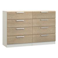 waterfall 8 drawer chest white and gladstone oak