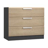 Waterfall 3 Drawer Chest Graphite and Gladstone Oak