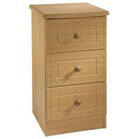 Warwick 3 Drawer Bedside Cabinet Warwick - 3 Dr Locker - Light Oak