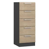 waterfall 5 drawer tallboy graphite and gladstone oak