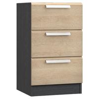 waterfall 3 drawer bedside graphite and gladstone oak