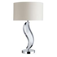 Waves Chrome Table Lamp With Drum Shade
