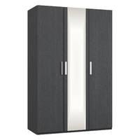 Waterfall 3 Door Mirrored Wardrobe Graphite