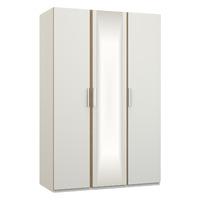 waterfall 3 door mirrored wardrobe white and oak