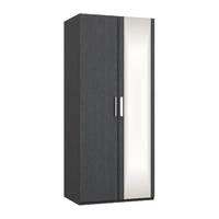 waterfall 2 door mirrored wardrobe graphite