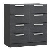 waterfall 8 drawer narrow chest graphite