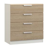 waterfall 4 drawer chest white and gladstone oak