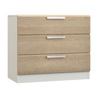 Waterfall 3 Drawer Chest White and Gladstone Oak