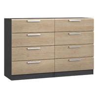 waterfall 8 drawer chest graphite and gladstone oak