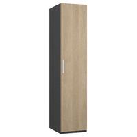 waterfall 1 door wardrobe graphite and gladstone oak