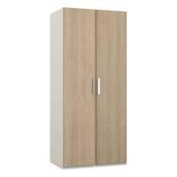 waterfall 2 door wardrobe white and gladstone oak