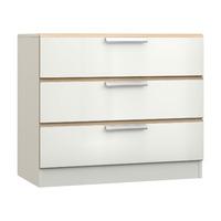 Waterfall 3 Drawer Chest White and Oak