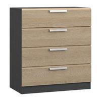 waterfall 4 drawer chest graphite and gladstone oak