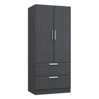 Waterfall 2 Door 2 Drawer Wardrobe Graphite